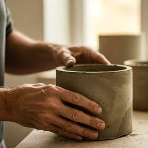 Proceso artesanal de Dekora HM: cómo se hacen nuestras macetas de concreto hechas a mano
